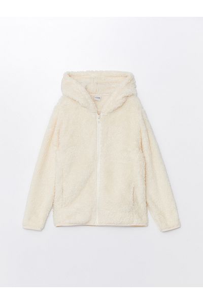 LC Waikiki Girl's Hooded Zippered Long Sleeve Sweatshirt