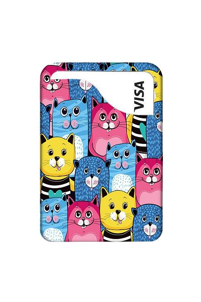 omix X300 X400 X500 X600 X700 X5 X6 X7 X3 X6 X7 Leather Card Holder Case Cats