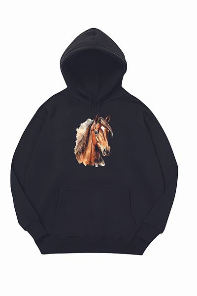 JDM Суитшърт с качулка и оверсайз марка HORSE