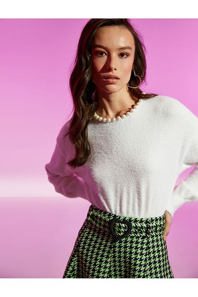Koton Knitwear Sweater - Pearl Detailed and Elastic Waist