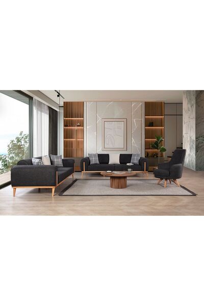 Ak sofa LEON KOLTUK TAKIMI ANTRASİT 3+3+1