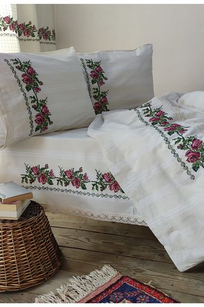 Pamuk Evim Buldan Embroidered Authentic Duvet Cover Set
