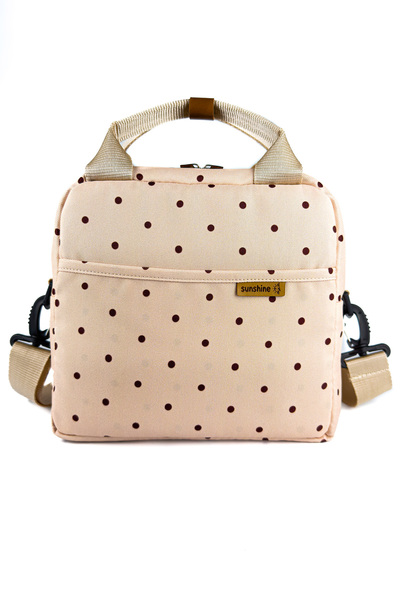 SUNSHINE Puantiye Desen Termal Yemek Taşıma Omuz Çantası