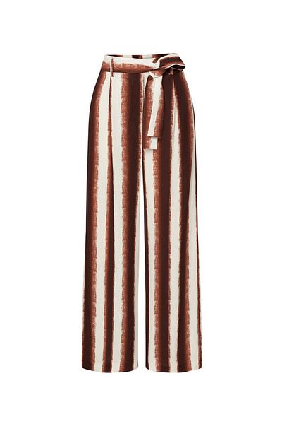 Exquise Wide Leg Striped Patterned Regular Trousers