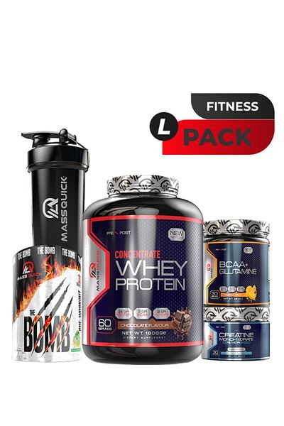massquick Fitness Pack L - Chocolate Colored Whey and BCAA Orange