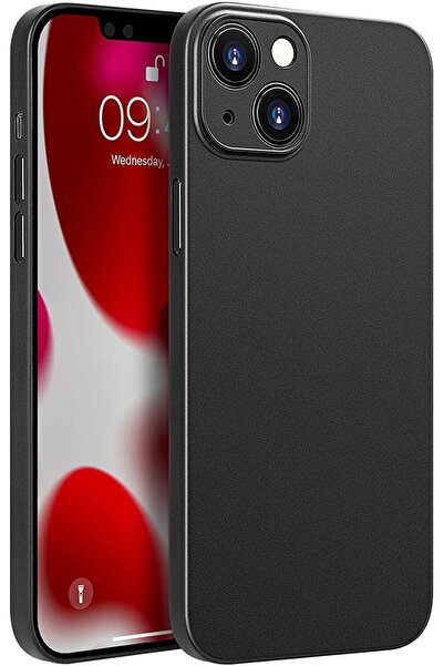 HyperAge Iphone 13 Kılıf Ultra Ince Mat Yüzeyli Elden Kaymaz Kamera Korumalı Kapak Yarı Şeffaf Siyah