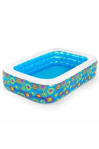 BESTWAY 3 Ring Rectangular Flower Patterned Children's Pool