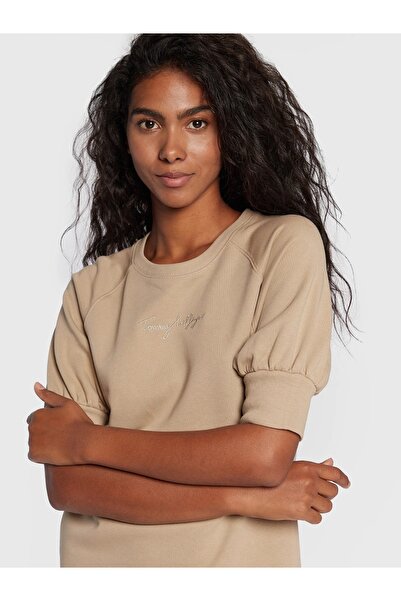 Tommy Hilfiger PAMUK İŞLEME LOGOLU RELAXED KESİM ELBİSE