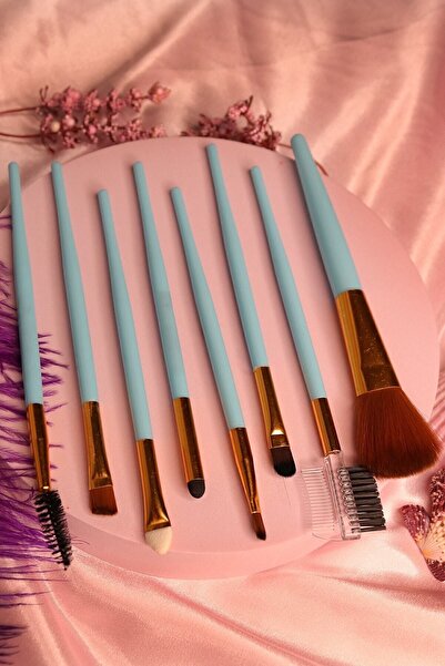 MUJGAN 8'li Turkuaz Renkli Fırça Seti Kutulu