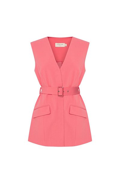 Exquise Regular Vest - with Pockets and Belt