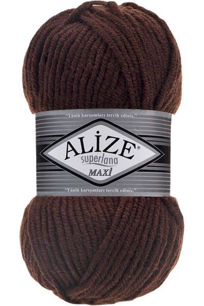 Alize 5 τεμάχια Süperlana Maxi - Καφέ 26 Παχύ Πλεκτό Χειροποίητο Σπάνιο Γιλέκο και Ζακέτα Πλεκτό Πουλόβερ
