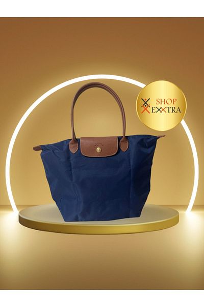 shopExxtra Сгъваема чанта за през рамо - тъмносиня - чанта за пазаруване Размер №: 4 (РАЗМЕР: (50X42) 40 X 55 см)
