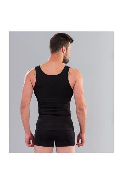 Ödül 6200 Men's Seamless Chest, Belly and Bagel Area Gathering, Thin Showing Corset Athlete Black