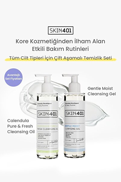 Skin401 Çift Aşamalı Yüz Temizleme Rutini (Tüm Cilt Tipleri)