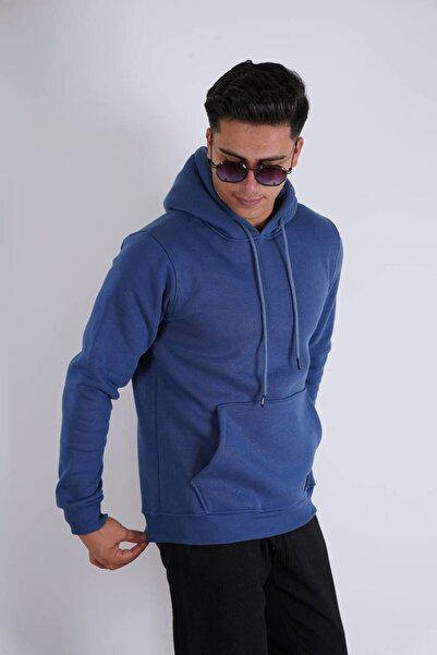 Est Estola ІНДІГО Чоловічий худі з капюшоном і кишенями - 3 нитки шардоне