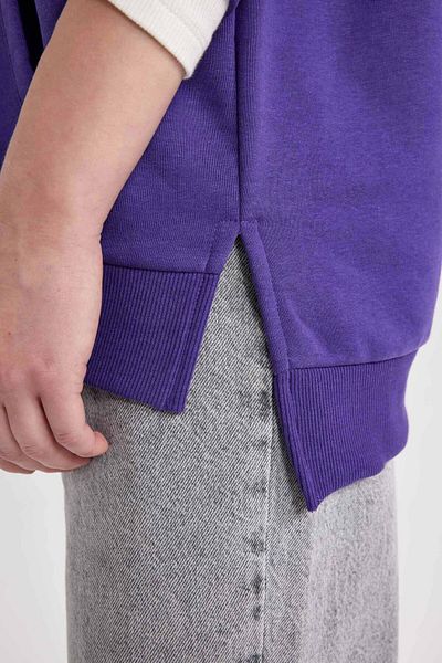 DeFacto Oversize mikina Polo s výstřihem