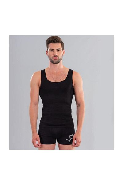 Ödül 6200 Men's Seamless Chest, Belly and Bagel Area Gathering, Thin Showing Corset Athlete Black