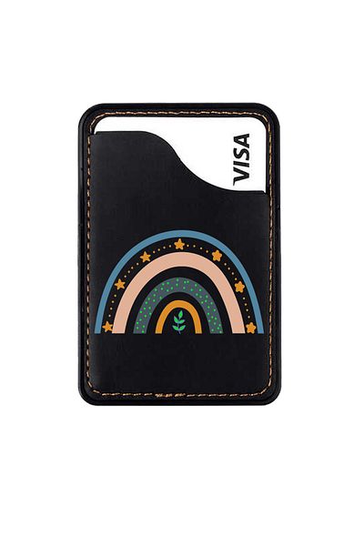 HİKİNG A46 A47 A44 A48 A51 A40 A30 A28 Leather Card Holder Case Rainbow