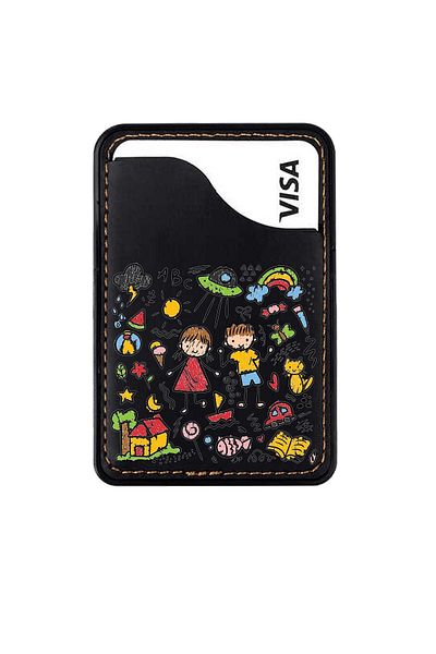 omix X300 X400 X500 X600 X700 X5 X6 X7 X3 X6 X7 Leather Card Holder Case Kids Scrawl
