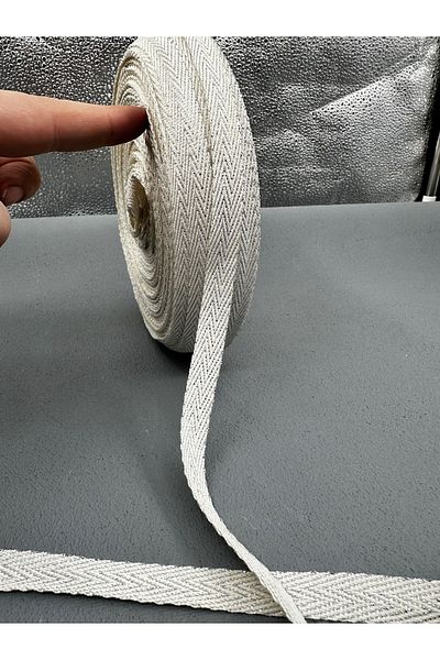 paşateks since 1995 şekil Herringbone Patterned Silver Glitter Strip - 5 Meters