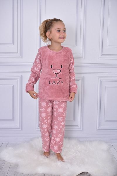 Burki Embroidered Snow Patterned Fleece Set for Girls