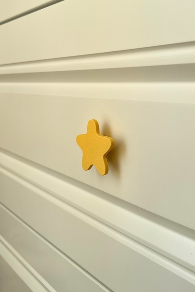 Pomerol Mâner pentru dulap Yellow Star - Mâner pentru mobilier modern, elegant și durabil pentru camera copiilor, bucătărie și baie, DY