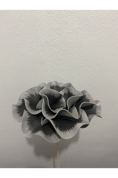 Ayka Aksesuar Floare artificială decorativă din latex Eva de lux, realizată manual, gri negru, detaliată, floare din spumă
