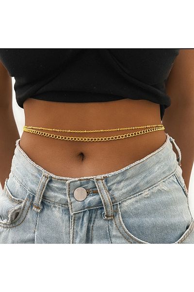 derokas Stainless Steel - Waist Chain, Scrunch and Bulk Chain Double