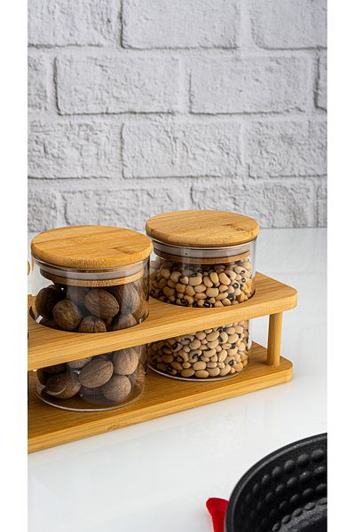 Bambum Andra - 4 Piece Small Spice Rack Set with Stand