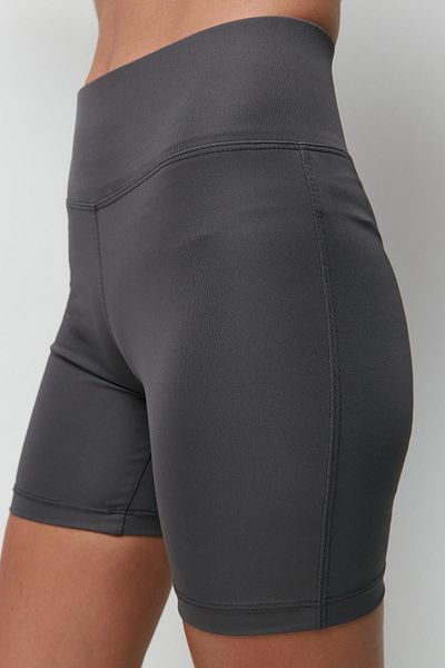 C&City High Elastic Waist Sports Shorts Tights 9408 Smoked