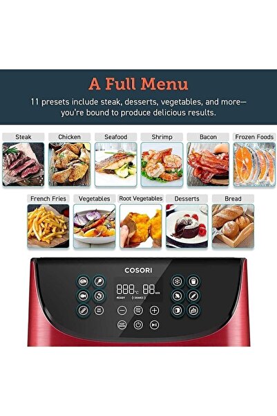 Genel Markalar Yağsız Sıcak Hava Fritözü 5.5l, 11 Programlı Hava Fritözü