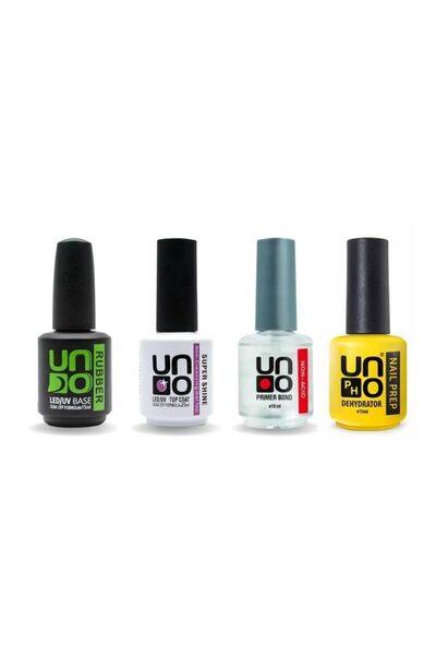 Anil Professional Cosmetics Uno Süper 4'lü Set ( Rubber Base Coat ,top Coat ,...