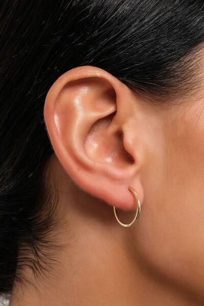 Side Gold Kuyumculuk 14 Ayar Halka Orta Boy Sarı Altın Küpe TEKLİ 1,7 cm