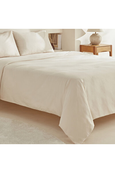 Karaca Home Sion Ecru King Size Duvet Cover Set - 100% Cotton Jacquard Satin