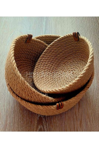 HandmadeSNM Кошница от юта от ракита, първокласно качество - 100% естествена ракита, ръчно изработен комплект