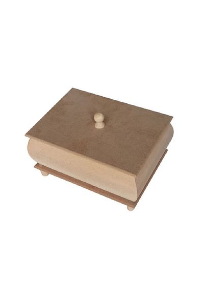 Altınyapı Hobi Market Rectangular Raw Paint Mdf Sugar Bowl and Jewelry Box
