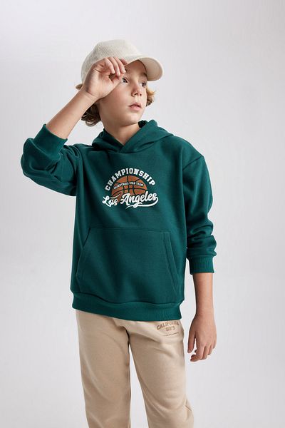 DeFacto Bedrucktes Kapuzen-Sweatshirt mit Kängurutasche für Jungen B7821a8ns