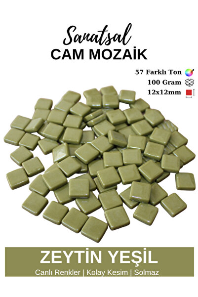 Sanatsal Mozaik 12x12mm Sanatsal Cam Mozaik Taşı (100GR)