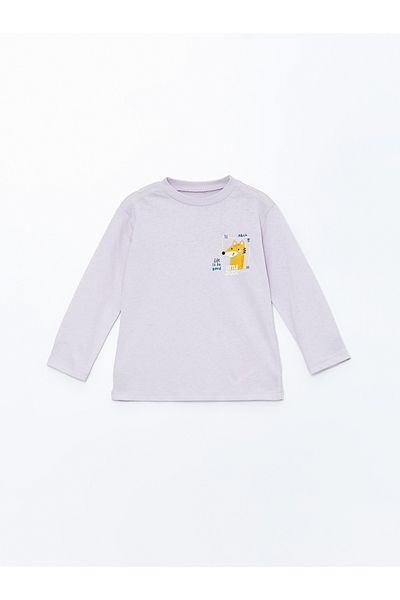 LC Waikiki Bebeluş - Tricou cu mânecă lungă cu decolteu și imprimeu