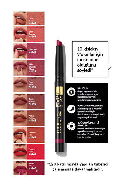 AVON Power Stay Stylo Ruj-model Maroon