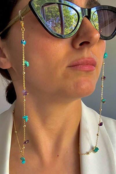 Natural Jewelleryy Kadın Doğaltaşlı Maske Ve Gözlük Zinciri
