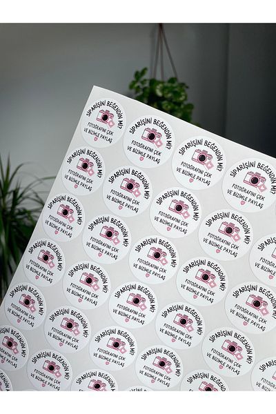 Hayal.kirtasiyesi Order sticker 3.5 cm 48 pieces opaque stickers, small business sticker, adhesive sticker