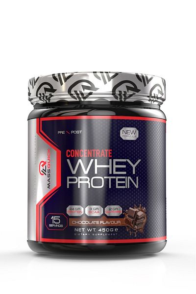 massquick 450Gr - Chocolate Flavored Concentrate Whey Protein Powder 15 Servings