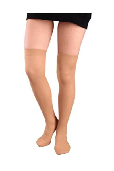 Öğretmen Чорапи над коляното, 2 броя, средно дебели, с цвят на кожа