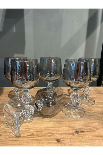 BOHEMİA CRYSTAL STERNA 6 LI 150 CC CRYSTAL COFFEE SIDE WATER GLASS SMOKED