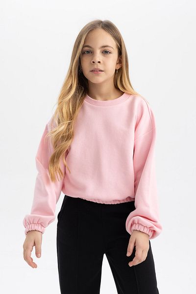DeFacto Dívčí mikina Crew s výstřihem - Regular Fit