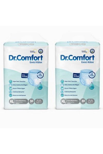 Dr.Comfort Absorbent Panty Diapers 30 Pack Xlarge X 2 Pack (60 Pieces)
