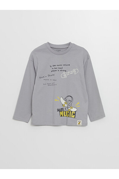 LC Waikiki Crew Neck Long Sleeve Printed Baby Boy T-Shirt