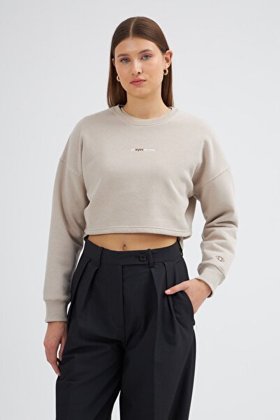 Kadın Crop Sweatshirt - All Eyes On Me Temalı 2023527