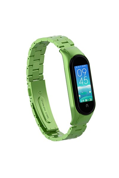 Techmaster Xiaomi Mi Band 5 Mi Band 6 Uyumlu Çelik Steel Kordon Kayış